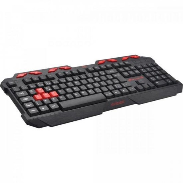 Teclado Gamer Fortrek Spider GK706 Preto/Vermelho