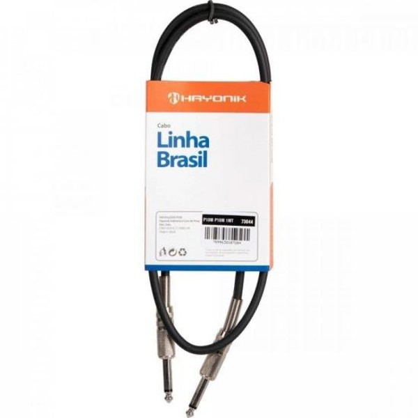 Cabo para Instrumentos Hayonik Linha Brasil P10 X P10 1m Preto