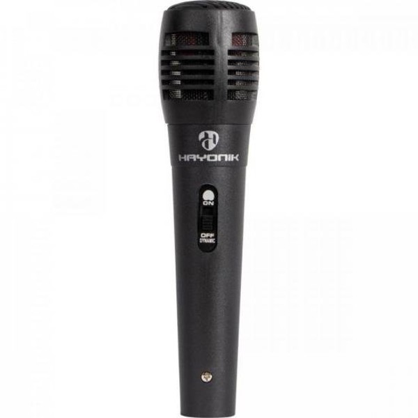 Microfone Hayonik MDH-102 Dinâmico Supercardióide Cabo 3M Preto