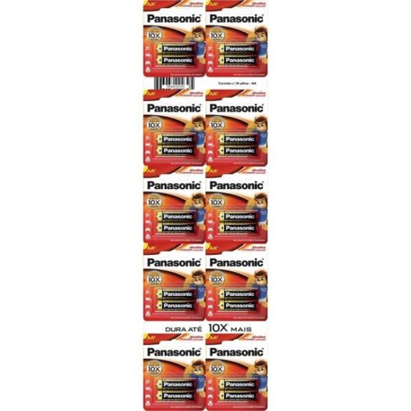 Pilha Alcalina 1,5V AA LR6 (C/20 Pilhas) Panasonic - BLI / 20