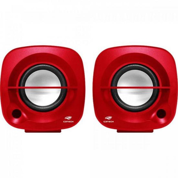 Caixa de Som C3Tech SP-303RD Multimídia 2.0 Vermelha