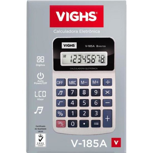 Calculadora de Mesa Vighs V-185A 8 Dígitos Prata