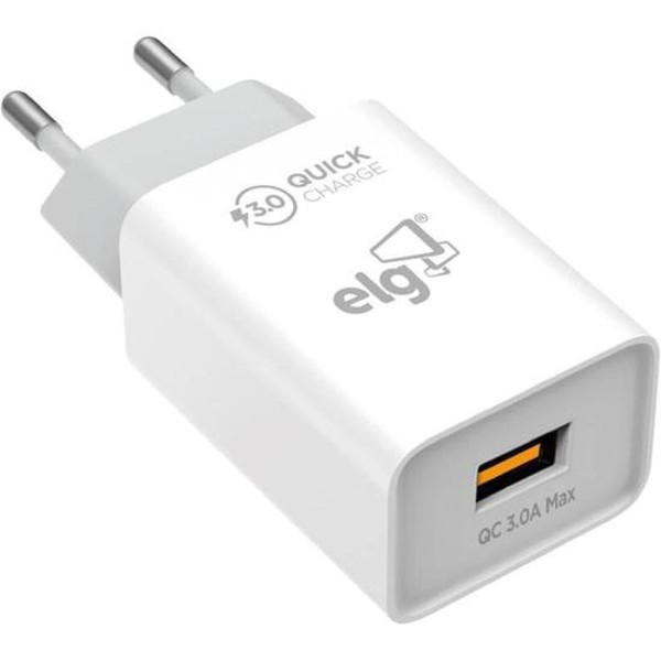 Carregador USB 3A WC1S-QC3 Branco ELG