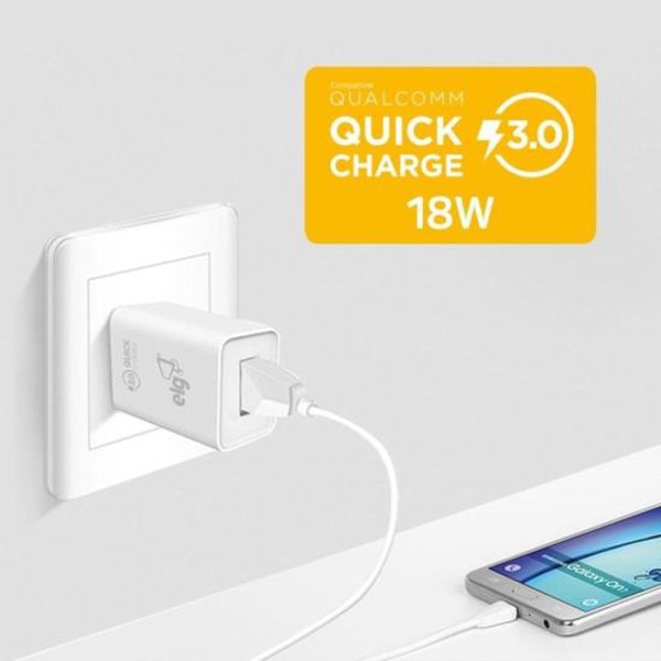 Carregador USB 3A WC1S-QC3 Branco ELG