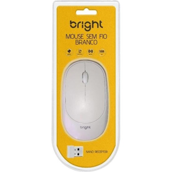Mouse Sem Fio Bright MS001 Branco