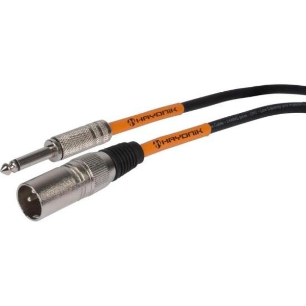 Cabo Para Microfone Player XLR(M) X P10(M) 1m Preto Hayonik