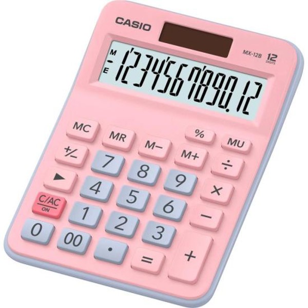 Calculadora de Mesa Casio MX-12B-PKLB 12 Dígitos Rosa/Azul Claro