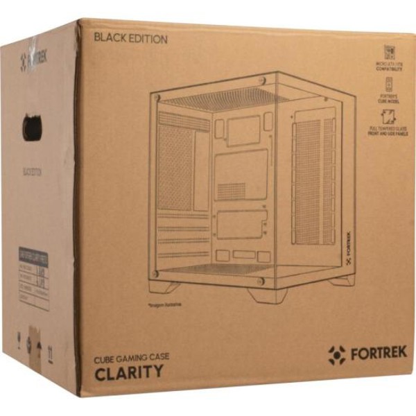 Gabinete Gamer Fortrek Clarity Preto Lateral Vidro