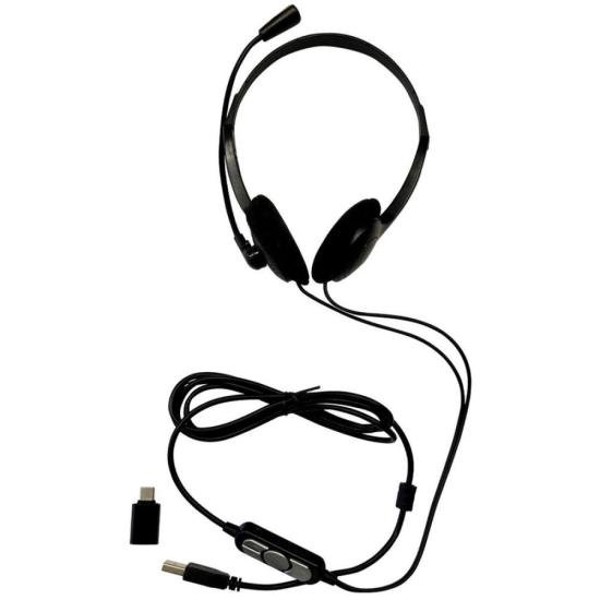 Headset Office Bright USB Com Adaptador USB-C