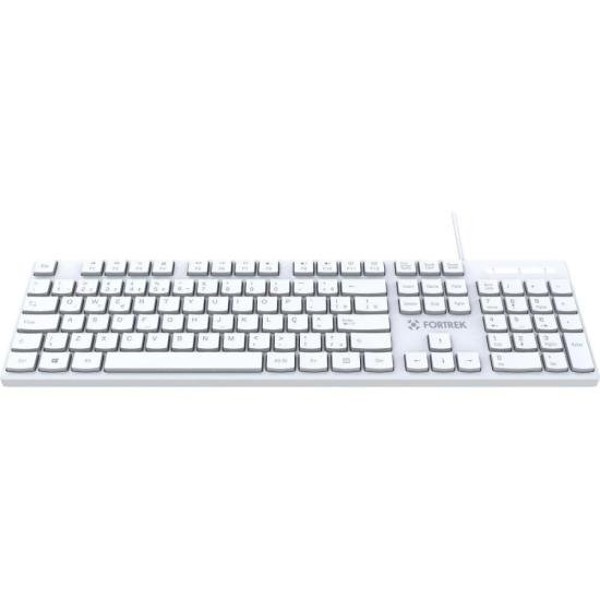 Teclado Office Fortrek K15 Slim USB ABNT2 Branco