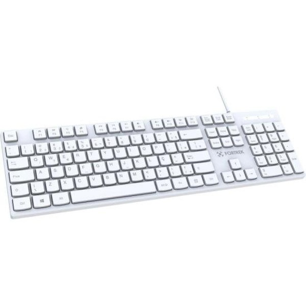 Teclado Office Fortrek K15 Slim USB ABNT2 Branco
