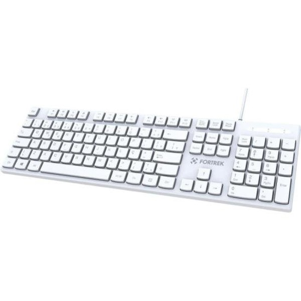 Teclado Office Fortrek K15 Slim USB ABNT2 Branco