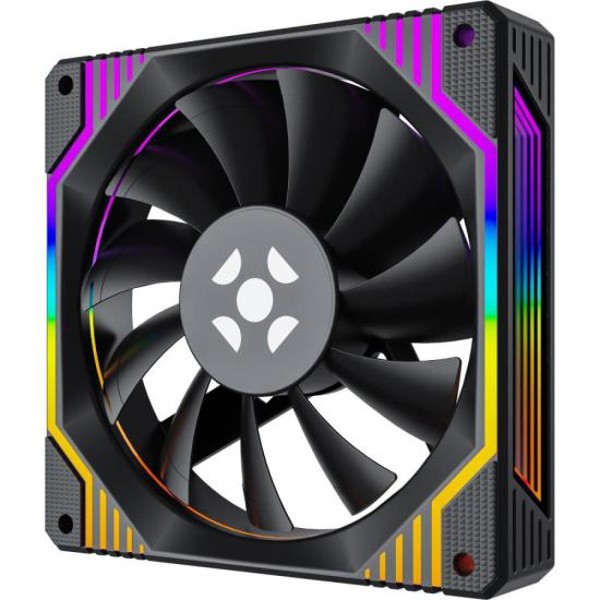 Kit Cooler Fan ARGB Fortrek Frosty Preto Com Controladora/Controle