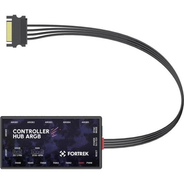 Controladora Fan Fortrek Controller Hub com Controle Remoto 7 Portas