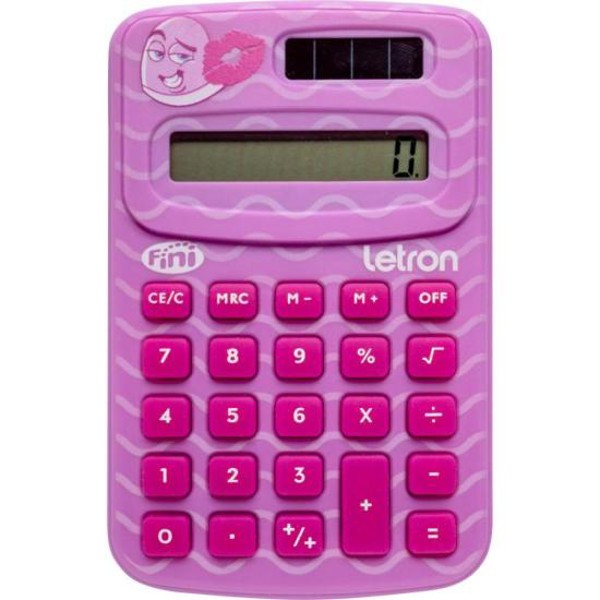 Calculadora de Bolso Letron Fini 8 Dígitos Rosa