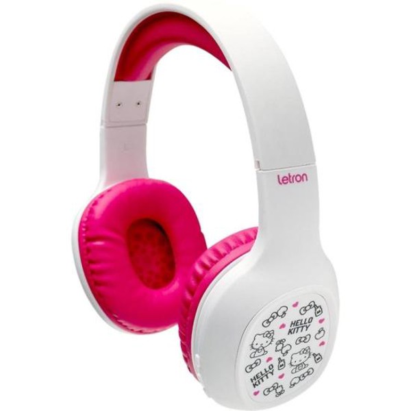 Headphone Bluetooth Letron Hello Kitty Rosa