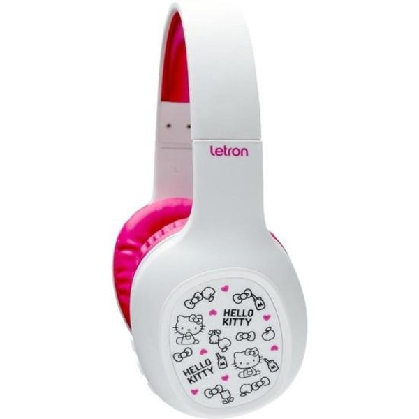 Headphone Bluetooth Letron Hello Kitty Rosa