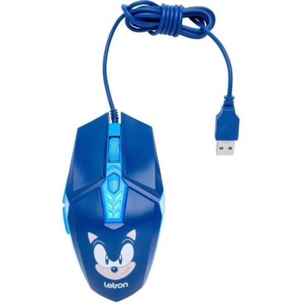 Mouse Gamer Letron Sonic 3600dpi RBG Azul