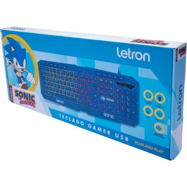 Teclado Gamer Letron Sonic USB Led Azul