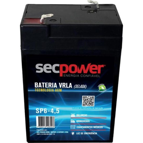 Bateria Selada 6V 4,5Ah SP6-4,5 SecPower