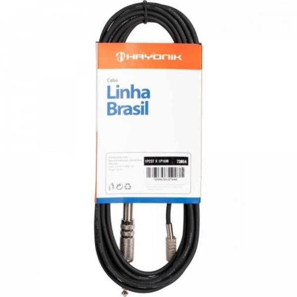 Cabo de Áudio Hayonik Linha Brasil P2 Estéreo X P10 Mono 5mts Preto