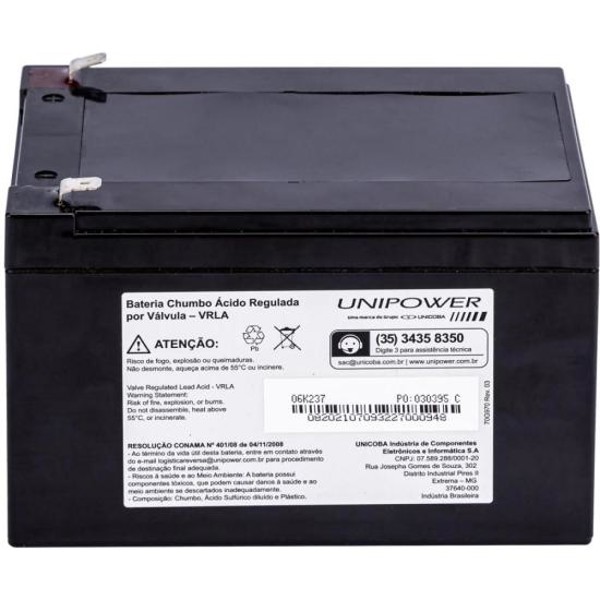 Bateria Estacionária Selada 12V 12Ah VRLA UP12120 Unipower