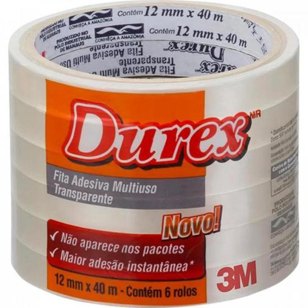 Fita Durex Polipropileno 12mm x 40m 3M - PCT / 6