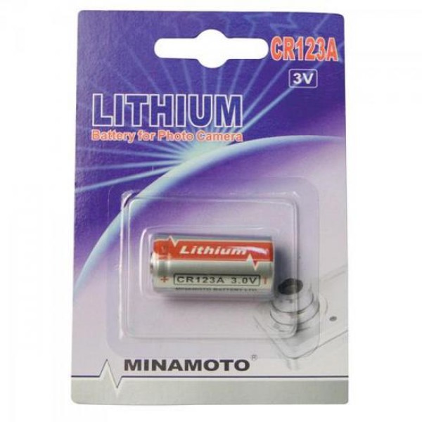 Bateria Lithium 3V Photo CR123A MINAMOTO (Cartela com 1 Unid.)