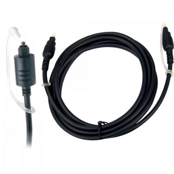 Cabo Fibra Ótica Para Áudio/Vídeo 5m Preto Genérico