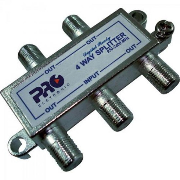 Divisor Satélite 1/4 5-2400 MHz PQDV-2024 PROELETRONIC