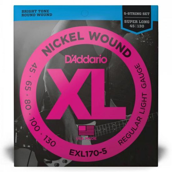 Encordoamento Baixo 5 Cordas .045-.130 XL Nickel EXL170-5 D Addario
