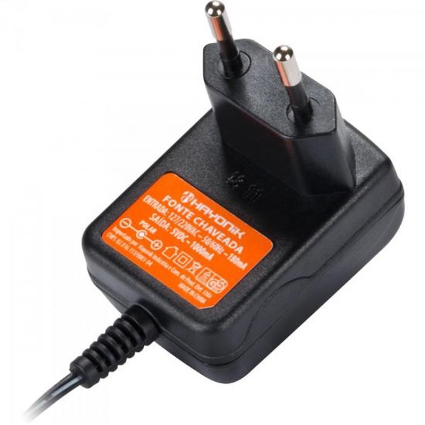 Fonte Chaveada Hayonik FCTP5001 5VDC 1A 5W P8 C+ 2,5mm Bivolt