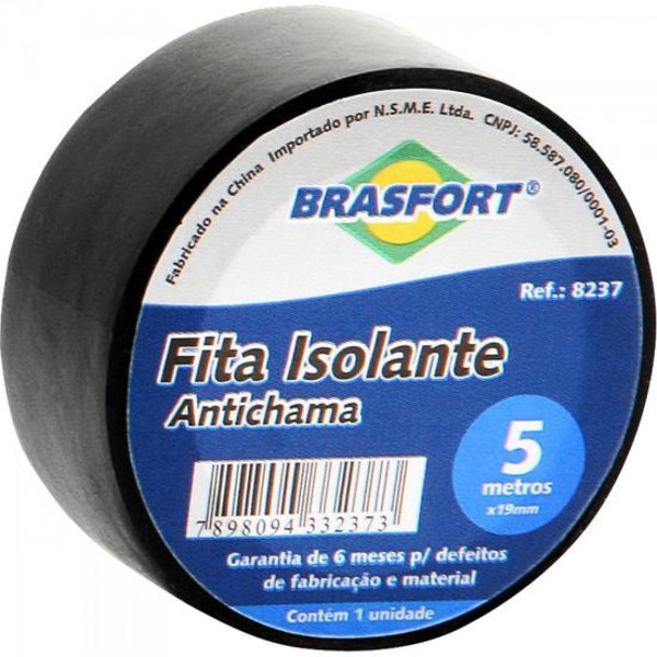 Fita Isolante Antichama 19mmx5m Preta Brasfort - DEZ / 10