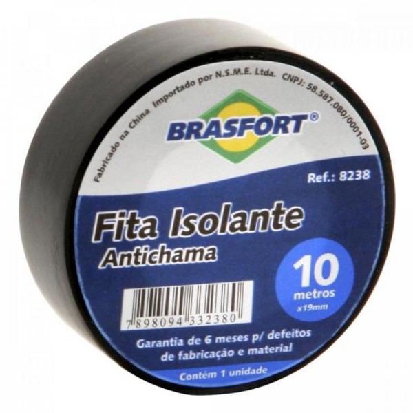 Fita Isolante Antichama Preta 19mm x 10m BRASFORT - DEZ / 10