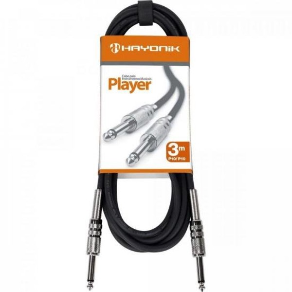 Cabo para Instrumentos Hayonik Player P10 x P10 3m Preto