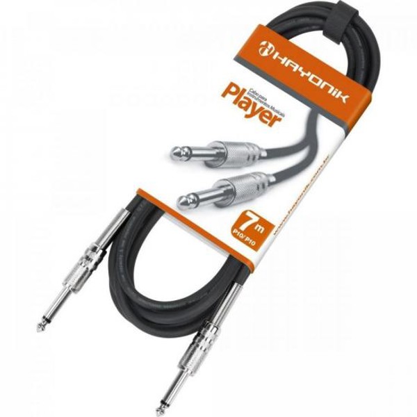 Cabo para Instrumentos Hayonik Player P10 x P10 7m Preto