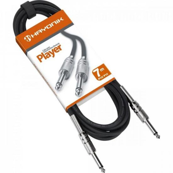 Cabo para Instrumentos Hayonik Player P10 x P10 7m Preto