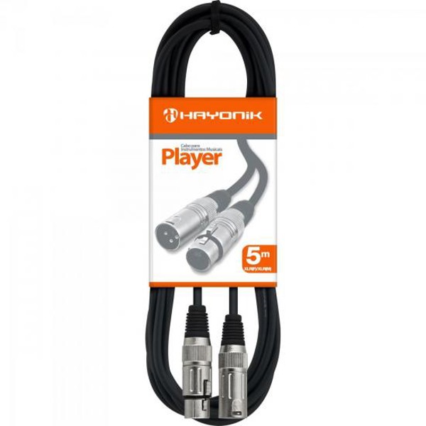 Cabo para Microfone Hayonik Player XLR(F) X XLR(M) 5m Preto
