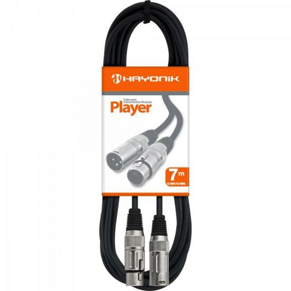 Cabo para Microfone Hayonik Player XLR(F) X XLR(M) 7m Preto