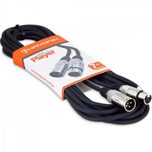 Cabo para Microfone Hayonik Player XLR(F) X XLR(M) 7m Preto
