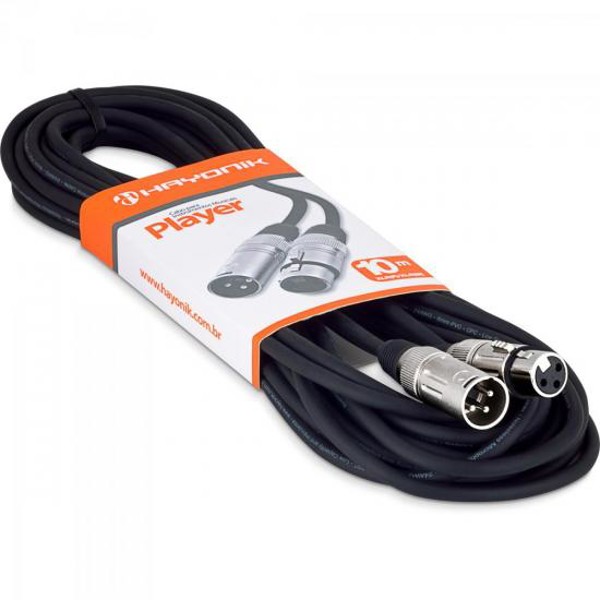Cabo para Microfone Hayonik Player XLR(F) X XLR(M) 10m Preto