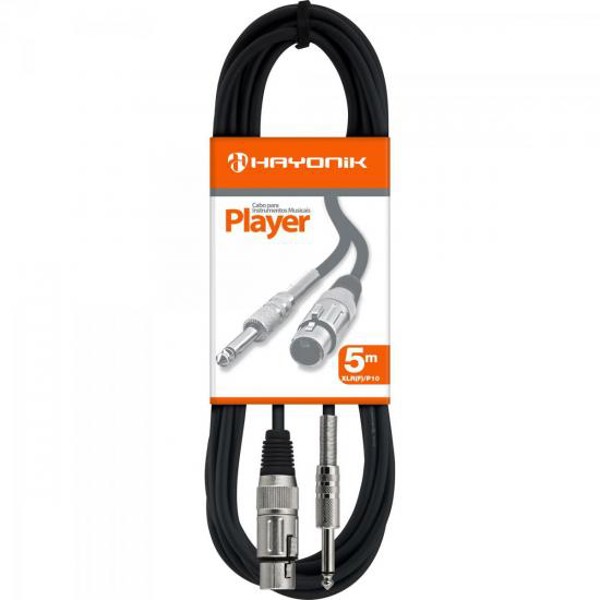 Cabo para Microfone Hayonik Player XLR(F) X P10 5m Preto