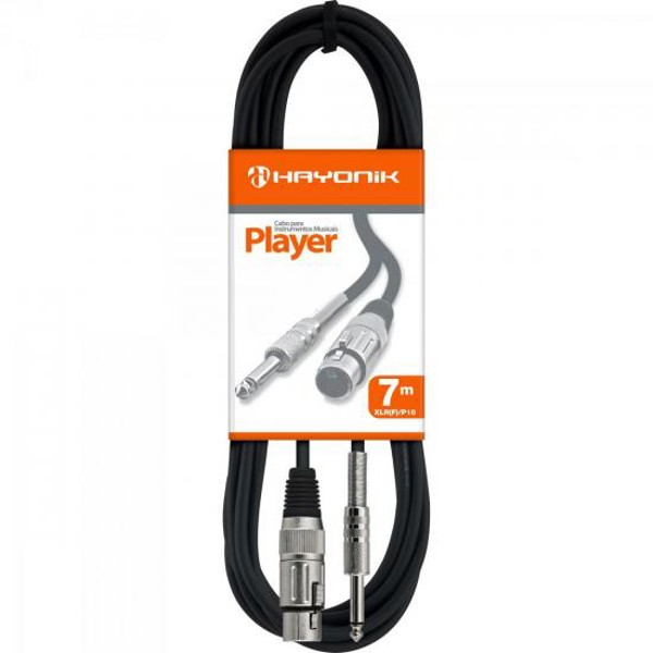 Cabo para Microfone Hayonik Player XLR(F) X P10 7m Preto