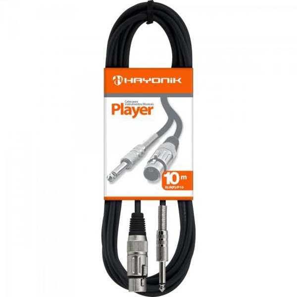 Cabo para Microfone Hayonik Player XLR(F) X P10 10m Preto