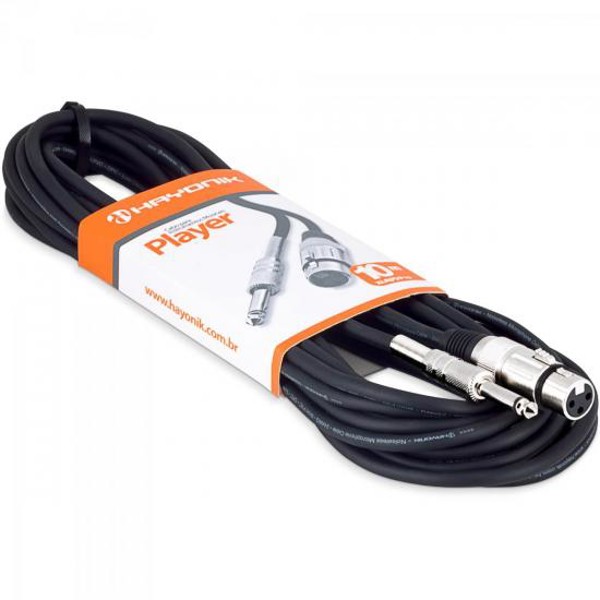 Cabo para Microfone Hayonik Player XLR(F) X P10 10m Preto