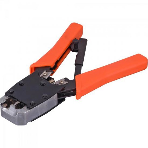 Alicate para Crimpar RJ11/RJ12/RJ45 com Catraca W ATC01 Laranja HYX