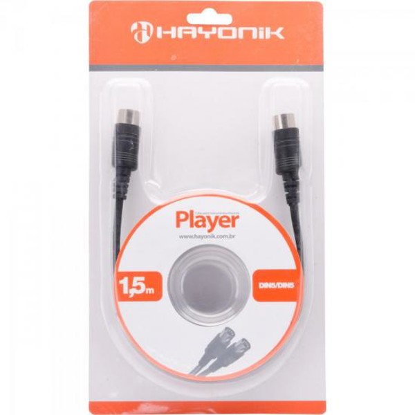 Cabo Midi Para Teclado Hayonik Player DIN5 X DIN5 1,5m Preto