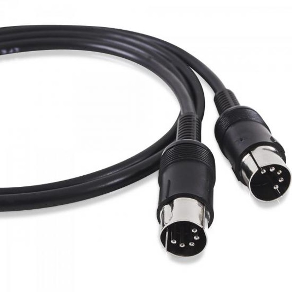 Cabo Midi Para Teclado Hayonik Player DIN5 X DIN5 1,5m Preto