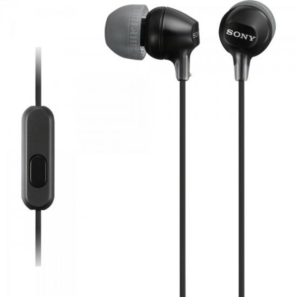 Fone de Ouvido Intra-Auricular com Microfone MDR-EX15AP Preto SONY
