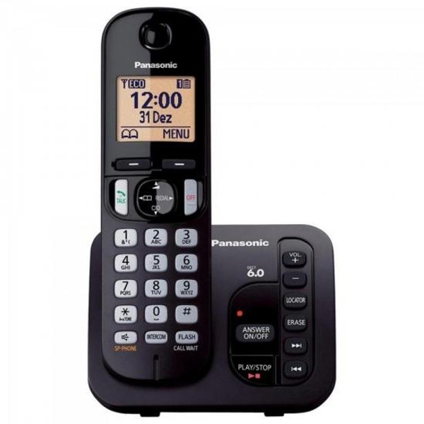 Telefone sem Fio com ID/Secretária/Viva Voz KX-TGC220LBB Preto Panasonic